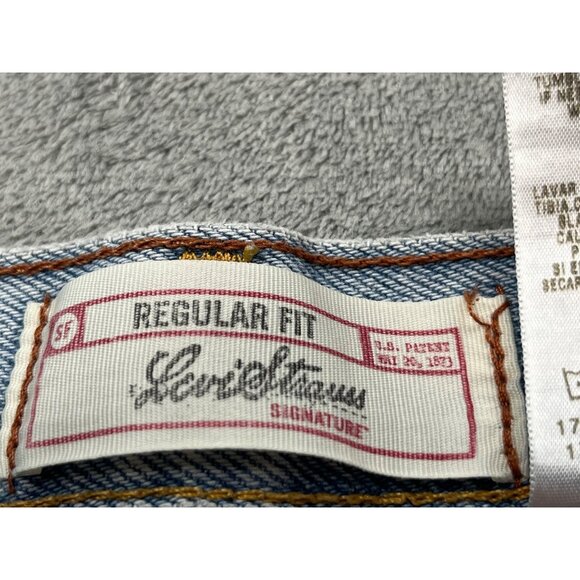 Vintage Levis Strauss 519 Mens 39x30.5 Signature Regular Fit Jeans Light Wash - Picture 3 of 14